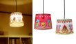 画像1: 刺繍ランプ(L) (40W)☆シーリングライト 天井照明 アジアンインテリア 店舗 子供部屋 ランプ  (1)
