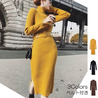 セクシーニット ワンピース ミニワンピ タイトスカート 秋冬 V