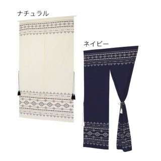 カフェカーテン　のれん　綿素材　ブロックプリント カフェカーテン のれん 綿素材 ブロックプリント