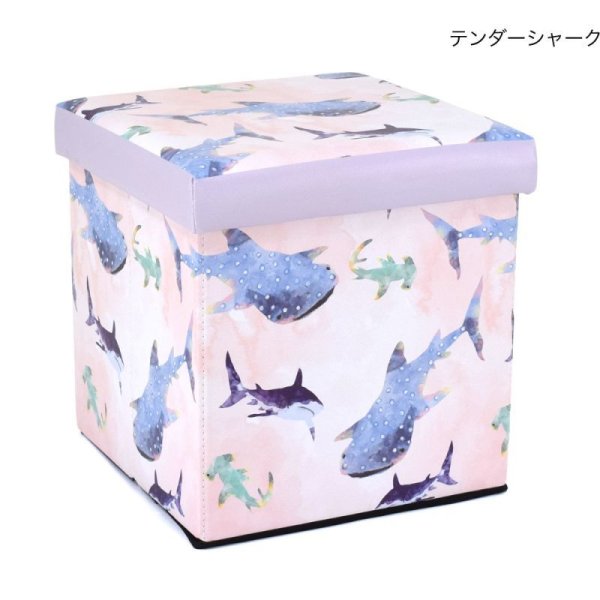 画像4: 収納BOXスツール アニマル 動物 ジンベイザメ クジラ 小物入れ おもちゃ箱 インテリア 椅子 オットマン 耐荷重100kg (4)