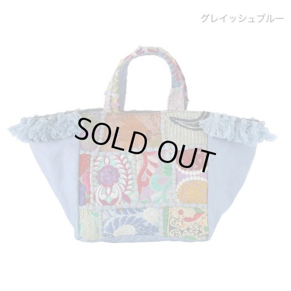カンバディアパッチ トートバッグ インド 伝統柄 パッチワーク