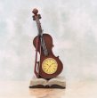 画像2: ヴァイオリン型 置時計 ロイヤルサロン テーブルクロック（Violin ＆ Book） (2)