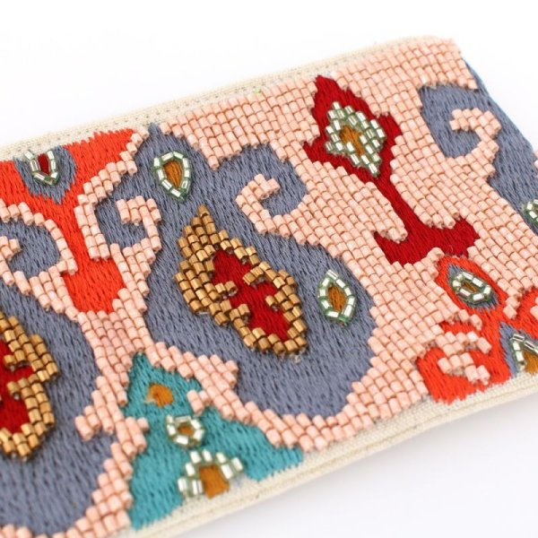 画像10: ビーズポーチ オリエンタル 可愛い 小物入れメイクポーチ ペンケース エキゾチック インド (10)