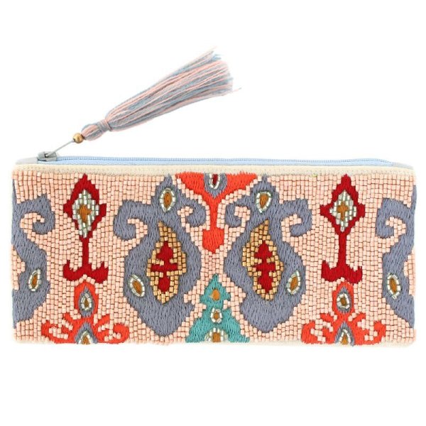 画像2: ビーズポーチ オリエンタル 可愛い 小物入れメイクポーチ ペンケース エキゾチック インド (2)