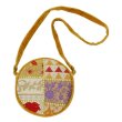 画像2: カンバディアパッチ×ベルベット 丸型 ショルダーバッグインド伝統柄 キラキラ刺繍 スパンコール エキゾチック 鞄  (2)