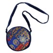 画像7: カンバディアパッチ×ベルベット 丸型 ショルダーバッグインド伝統柄 キラキラ刺繍 スパンコール エキゾチック 鞄  (7)