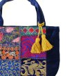 画像13: カンバディア ミニトートバッグ インド伝統柄 キラキラ刺繍 スパンコール エキゾチック 鞄  (13)