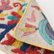 画像8: オトミ刺繍 カラフル フロアマット L 鳥雑貨 オトミ族 メキシカンマット リビング 玄関マット (8)