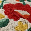 画像8: メキシコ 伝統的マット タラベラ陶器 プエブラ刺繍 円形 フロアマット リビング 玄関マット 小ぶりマット (8)