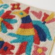 画像5: オトミ刺繍 カラフル フロアマット L 鳥雑貨 オトミ族 メキシカンマット リビング 玄関マット (5)