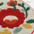 画像7: メキシコ 伝統的マット タラベラ陶器 プエブラ刺繍 円形 フロアマット リビング 玄関マット 小ぶりマット (7)