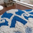 画像5: マット ペルシャ絨毯デザイン 上品 フロアマット パープル ネイビー リビング 玄関  (5)