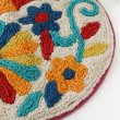 画像5: オトミ刺繍 円形フロアマット S カラフル 鳥雑貨 オトミ族 メキシカンマット リビング 玄関 (5)