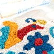 画像4: オトミ刺繍 円形フロアマット S カラフル 鳥雑貨 オトミ族 メキシカンマット リビング 玄関 (4)