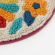 画像7: オトミ刺繍 円形フロアマット S カラフル 鳥雑貨 オトミ族 メキシカンマット リビング 玄関 (7)