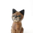 画像2: 木彫 お座りネコ SS タイ 伝統工芸 猫雑貨  置物 木彫り タイ雑貨 アジアン雑貨 (2)