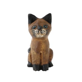 木彫 猫 古道具 アンティーク オブジェ 木彫 首かしげネコ 置物 飾り 木彫り ねこ ネコ 猫 かわいい 木