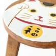 画像7: 人気 猫デザイン ラウンドスツール 招き猫 木製スツール ネコ雑貨 子供椅子 オットマン (7)