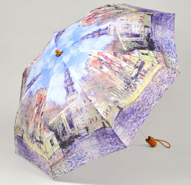 折りたたみ傘】モネ 水辺の教会 名画シリーズ 絵画 傘 雨具