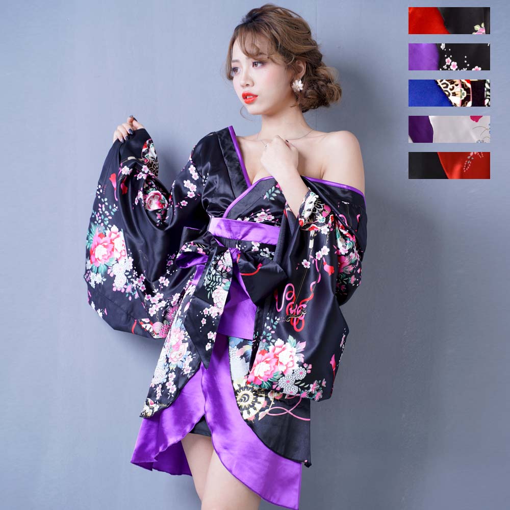 花魁 衣装 コスプレ 着物ドレス 和柄ドレス 着物 kimono キモノ 衣装 よさこい 和柄 浴衣 和柄衣装 キャバ キャバドレス コスチューム