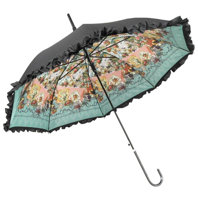 注目ブランドのギフト 不思議の国のアリス 大人柄 日傘 晴雨兼用傘 