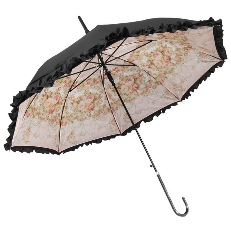 傘 レディース パゴダ傘 晴雨兼用 UVカット 雨傘 フリル かわいい ギフト ボンボンキュート