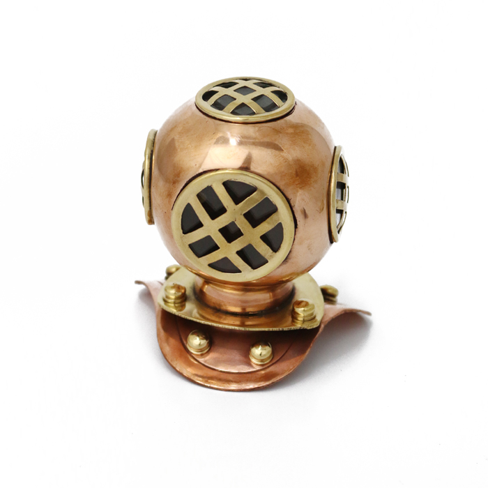 潜水 ヘルメット アンティーク US 真鍮 ライト インテリア - 置物