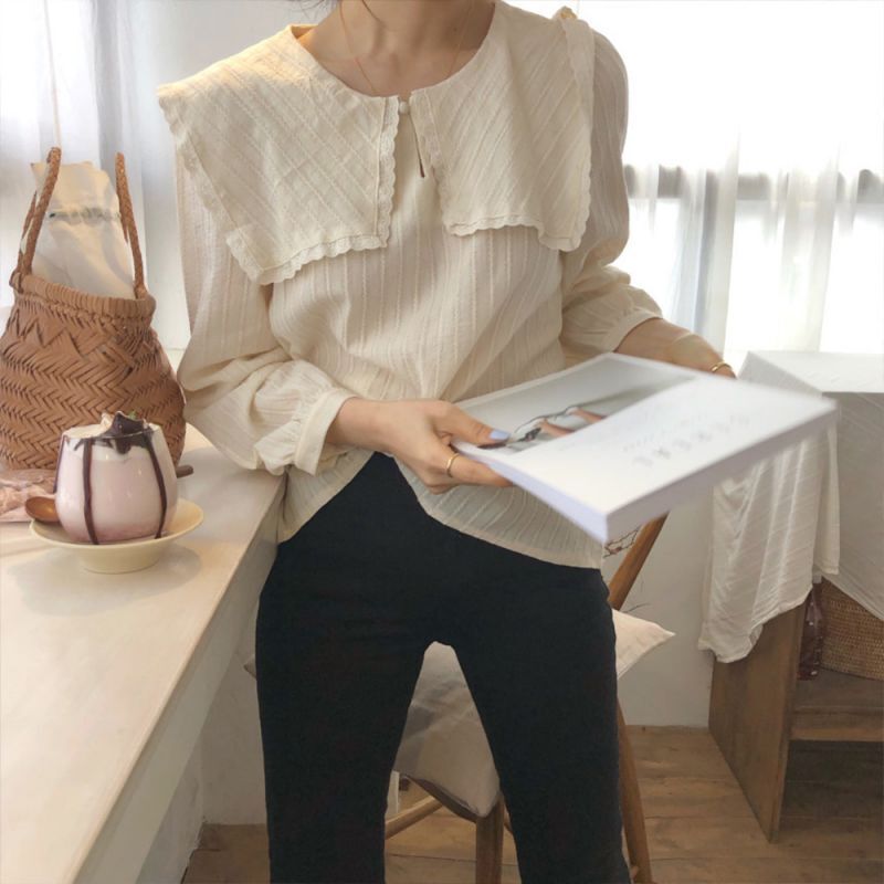 かわいい シャツ トップス 韓国ファッション セーラー襟 ブラウス